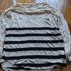 Soft Madewell cream and black long sleeve shirt